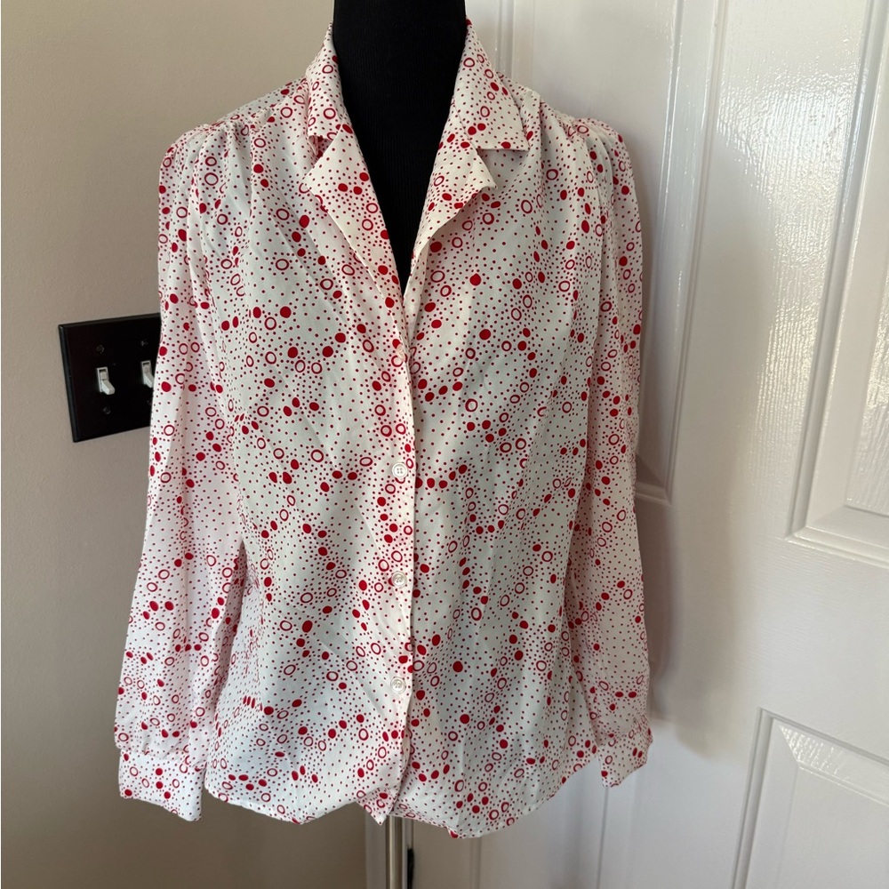 Blouse vintage GW originals size S polka dot red and white